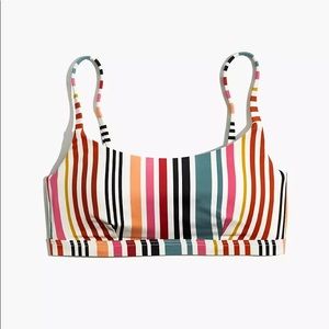 Madewell Second Wave Sport Bikini Top in Rainbow Stripe